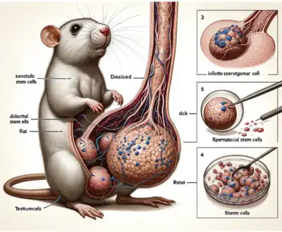One of the seven AI-generated images that were used for figures in the now-retracted paper Cellular functions of spermatogonial stem cells in relation to JAK/STAT signaling pathway. "Spermatogonial stem cells, isolated, purified and cultured from rat testes." as FIGURE 1.