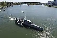 The Sea Hunter sails out to sea